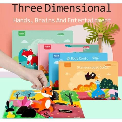 Hildren DIY Craft Manual Material Package Creative Kindergarten 3D Fable Story Paste Painting Toys Art Kits Stickers Puzzle