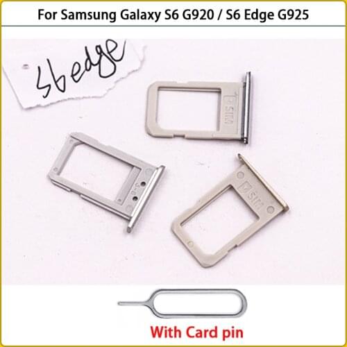 For Samsung Galaxy S6 G920 / S6 Edge G925 Housing SIM Card Adapter And Micro SD Card Tray Holder With Card pin