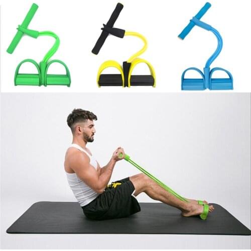 Four tube home rope pedal exerciser tractor elastic calf rope sit-ups abdomen leg tensioner foot puller