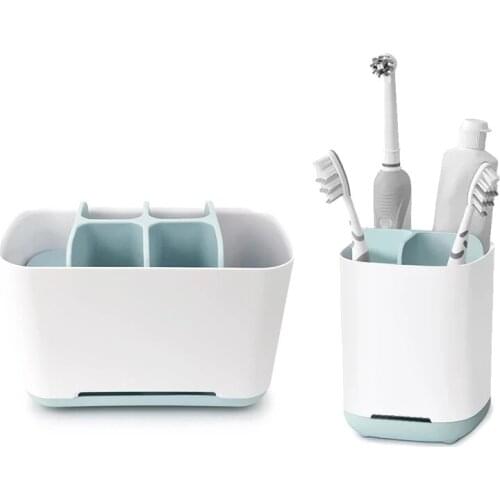 Save Space Toothbrush Holder Shaving Makeup Brush Teeth Brush Toothpaste Holder Organizer Case Stand Bathroom Accessories