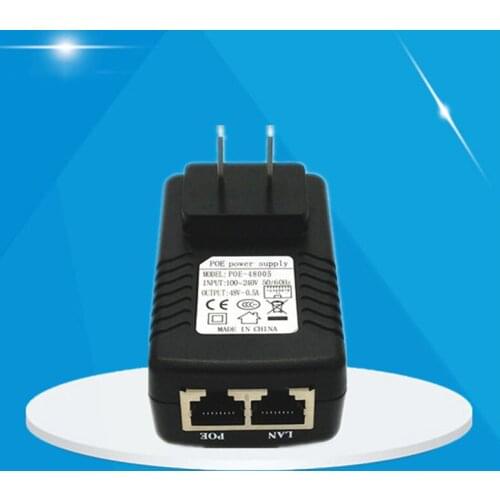 Hot Cctv 48 V 0.5A POE Wall Plug Poe Injector Ethernet Adapter Converter Ip Camera POE Phone Power Supply US Eu Plug Drop Ship