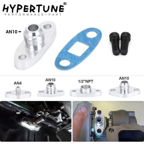 Hypertune - Turbo Oil Return/Drain Flange Adapter Kits AN4/AN10 1/2NPT Female/Male For T25 T28 T30T3/T4 GT28-GT55 1JZ 2JZ GTE