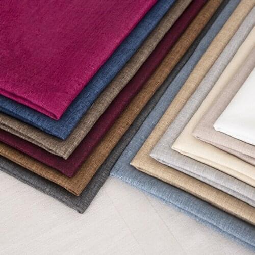 Cotton linen fabric thicker Reverse velvet cloth canvas linen dustproof pure color diy sofa table curtain linen fabric 11colors