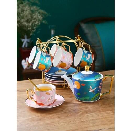 Ceramic cup coffee mug cup and saucer set afternoon tea tea set creative office water cup set household with saucer spoon holder