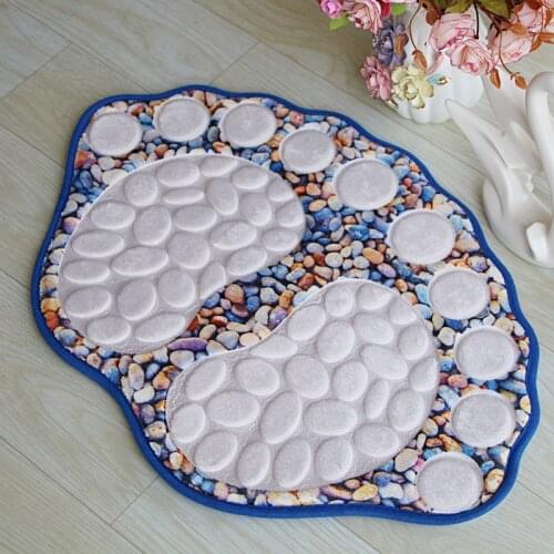 Big Feet Bathroom Mat Absorbent Pebble Flannel Bath Area Rug Non Slip Doormat for Home