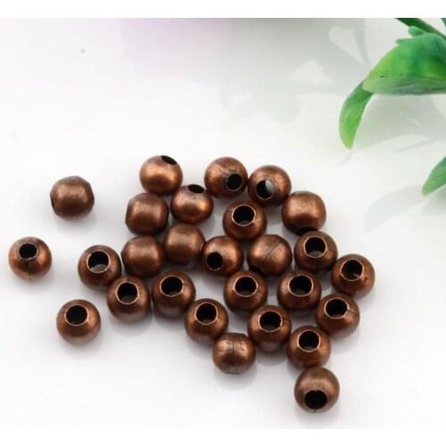 Hot ! 200pcs/lots Antique copper Seamless Ball Spacer Bead 6mm DIY Jewelry kl12