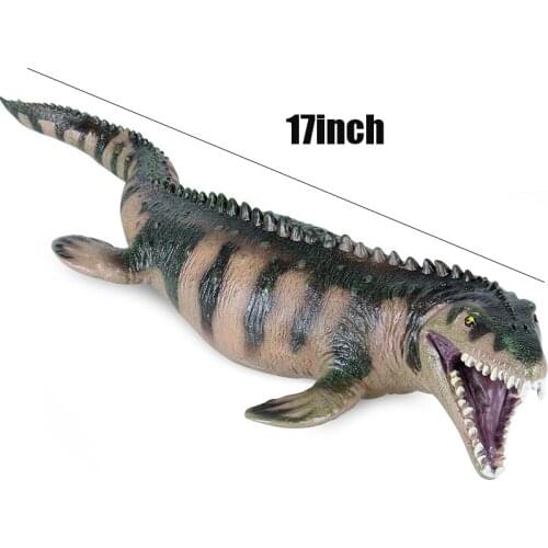 17-inch Jurassic Dinosaur Ocean Mosasaur Animal Model Toy Soft Rubber Sea King Dragon Childrens Ornaments Collection Toy Gift