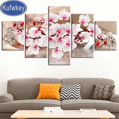 Multi painting 5d Diamond Painting Orchids Flowers Diy diamond Art Picture Of rhinestone Diamond embroidery 5piece home Art