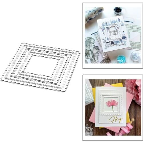 2021 New Square Frame Nesting Metal Cutting Dies For DIY Craft Making Paper Greeting Card Album Scrapbooking No Clear Stamp Sets