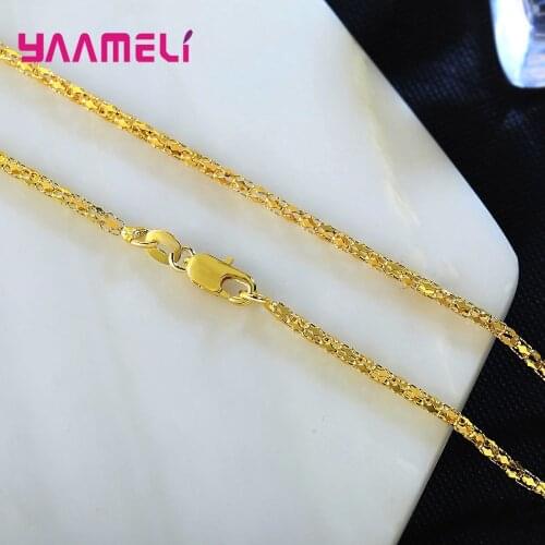 Newest Punk Stylish Women Mens Link Chain 18KGF Yellow Gold Filled Necklace Wholesale Vintage Hip Hop Popular Jewelry