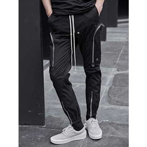 New 2020 Mens Clothing Hair Stylist fashion Personalized Multi zipper motorcycle Pants Plus Size Singer Costumes