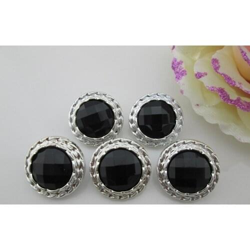 PB42 22mm)20pcs Fashion Black Acrylic Button Resin Button Shank For Wedding Invitation Card