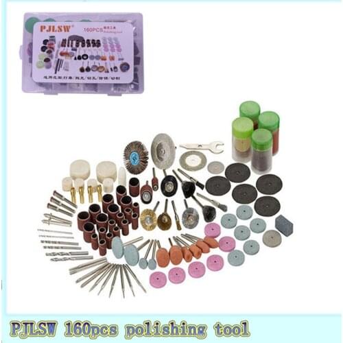 PJLSW 160PCS Dremel Mini Drill Rotary Tool Accessories Bit Set for Grinding Polishing Cutting Abrasive Tools Kits