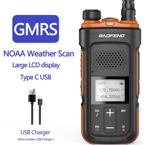 Baofeng GMRS Handheld Radio Long Range GMRS Repeater Capable with Dual Band NOAA Weather Scanner & Receiver Type-C Recharge