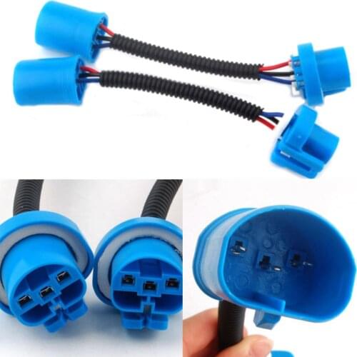 2Pcs 9007 Headlight Converter Connector Adapter Socket Portable Extension Wiring Harness Plastic Copper Ceramic Car Accessories