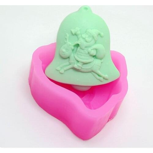 Christmas Small Bell Shaped Silicone Mold DIY Soap Candle Mould Cake Fondant Decorating Tools