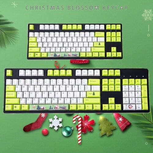 104-key Christmas Theme Keycap Cherry Profile Height PBT Sublimation Cherry MX Mechanical Keyboard Keycap IKBC Christmas Gift