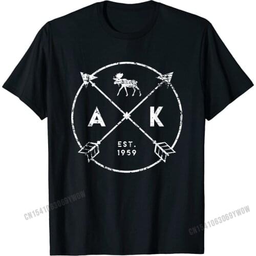 Alaska Adventure Shirt, Est 1959 Moose Arrows Tribal State Casual Cotton Men Tees Europe Plain Top T-shirts