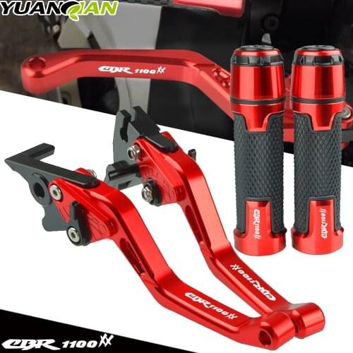 With CBR1100 XX Logo Motorcycle Adjustable Brake Clutch Lever Handle Hand Grips For Honda CBR1100XX CBR 1100 XX 1997-2007 1998