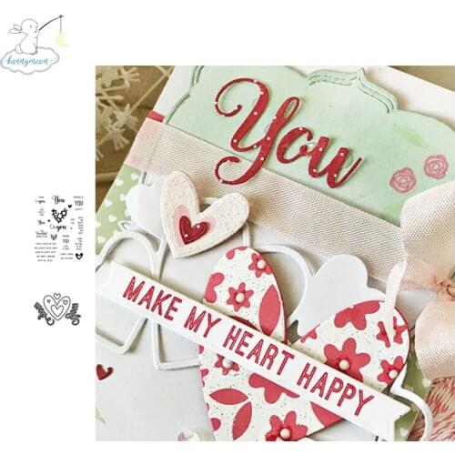 2019 New Arrival Make my Heart Happy Metal Cutting Dies and stamps DIY Scrapbooking Card Stencil Paper Craft Handmade
