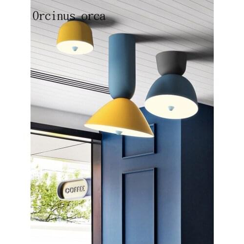 Nordic creative personality coloured chandelier living room restaurant modern minimalist color LED ceiling lamp free shipping