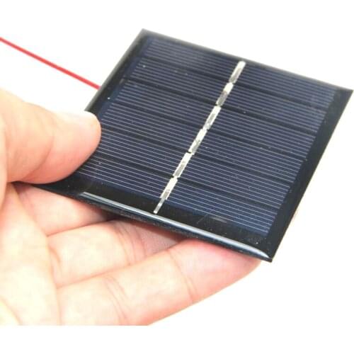 BUHESHUI 0.6W 3V Solar Cell With Wire/Cable Polycrystalline DIY Solar Panels System Charger For Led Light Study 65*70MM Epoxy