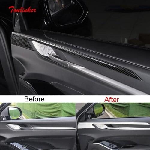Tonlinker Interior Car Door Windows Edge Cover Sticker For GWM HAVAL H6 2021 Car Styling 4 PCS Stainless Steel Cover Stickers