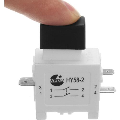 KEDU HY58-2 Electric Power Tool Pushbutton Trigger Switch with Brake 16/19A 250/127V 4Pins, 2-Pack