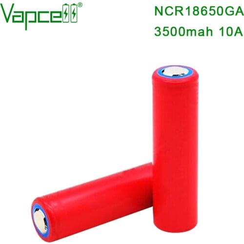 Vapcell 100% Original NCR 18650GA 3500mAh 3.6V 10A Rechargeable Li Ion Battery For Flashlight Power Tools Free Shipping