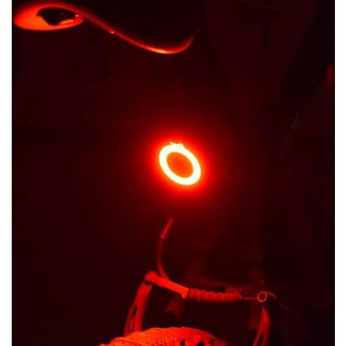 WasaFire Circle Mountain Road Bicycle Rear Light 5 Modes COB LED Taillight USB Rechargeable Waterproof Riding Cycling Tail Lamp