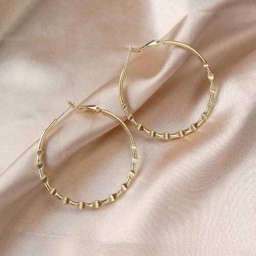 BLIJERY New Gold Color Geometric Big Hoop Earrings for Women Punk Fashion Brincos Round Circle Earrings Boucles d'oreill