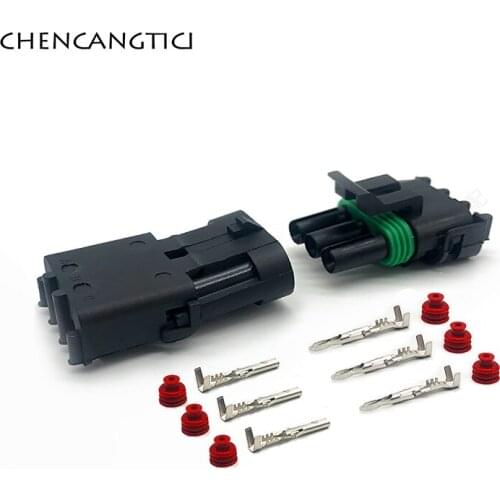 5 Sets 3 Pin Way Delphi Haltech MAP TPS Waterproof Automotive Wire Connector Plug Female Or Male Socket For GM 12010717 12015793