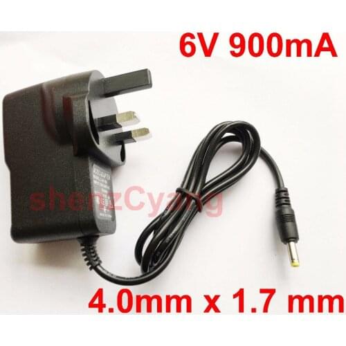 1PCS 6V 900mA High quality AC 100V-240V Converter Switching power adapter DC 6V 900mA 0.9A Supply UK Plug DC 4.0mm x 1.7mm