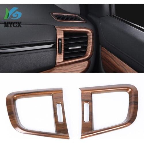 2019 New Peach Wood Grain Side Air Vent Outlet Cover Trim For Honda CRV CR V 2017 2018 Interior Mouldings 2Pcs