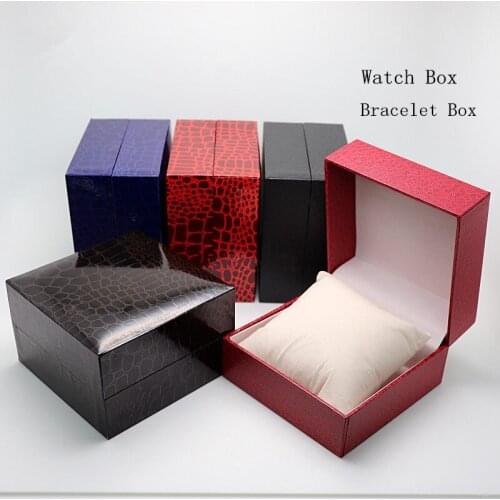 2018 Litchi Pattern Cardboard Watch Storage Box Bracelet Women Jewelry Case Watch Display Gift Box Can Customize LOGO C0112