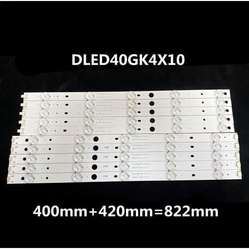 40 inch DLED40GK4X10 Original LED Strips w/ Optical Lens Fliter TV Panel Backlight Lamps Total 10 LED Beads 822mm