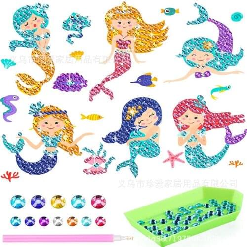 Diamond Painting Stickers 5D DIY Art Craft Self-Adhesive Diamond Painting by Number Kits Rhinestone Sticker For Children