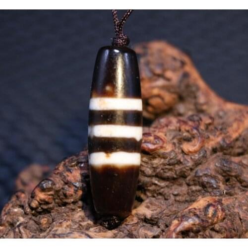 AsL Treasure Magic Power Tibetan old Agate 3 Line Healer Medicine dZi Bead Amulet Fit For Making Bracelet Timestown UPD22Asw