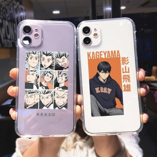 Cartoon Haikyuu Anime Clear Phone Case For iPhone 11 12 Pro XS MAX XR X SE20 7 8 6Plus Fashion Oya Volleyball Soft TPU Cover Bag