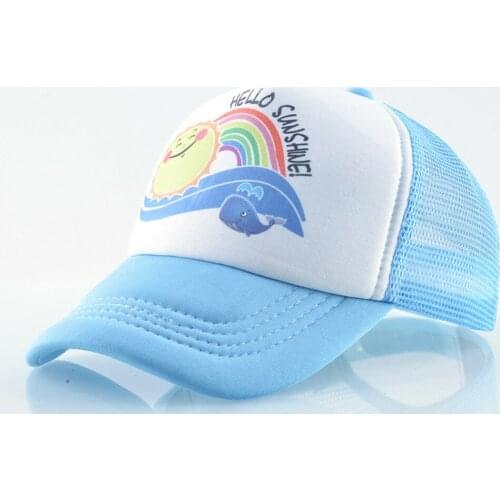 Cotton Kids Baseball Cap for Girls Childrens Hat Summer Sunrise print Baby Boys Children Snapback Mesh Caps Baby Birthday Gift