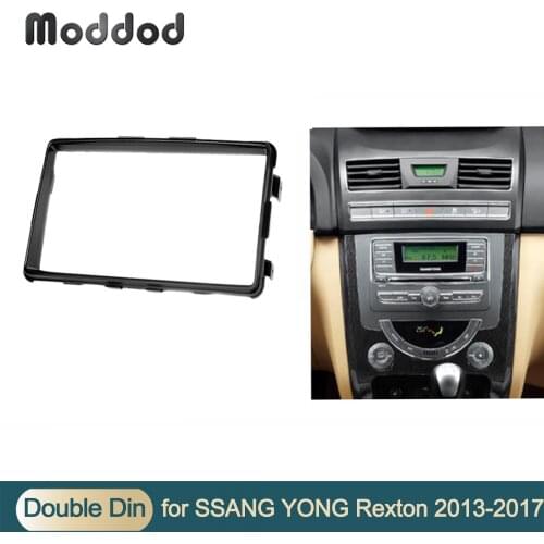 Double Din Fascia for SSANG YONG Rexton 2013+ Audio Radio CD GPS DVD Stereo CD Panel Dash Mount Installation Trim Kit Frame