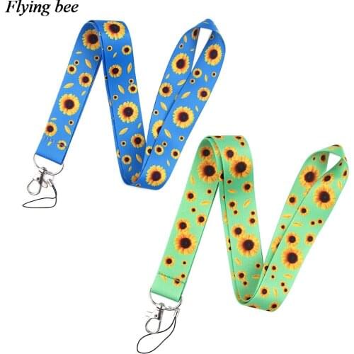 Flyingbee Daisy Sunflower Keychain Cartoon Phone Lanyard Women Fashion Strap Neck Lanyards for ID Card Phone Keys X1021