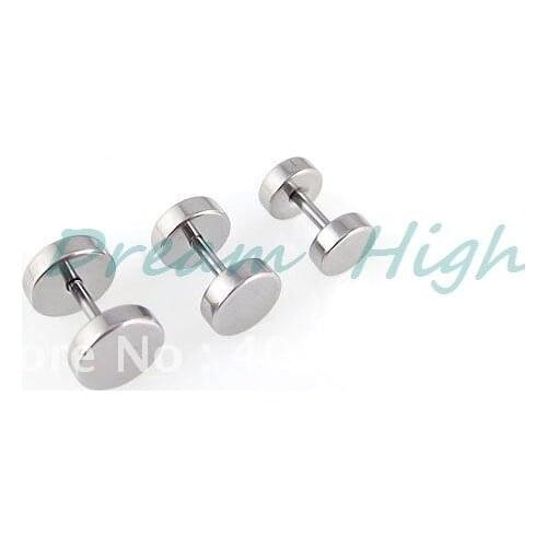 Barbell Earring smooth Ear Piercing 50pcs/lot Ear Ring Fashion Body Piercing Jewelry Round 316l Stainless steel color