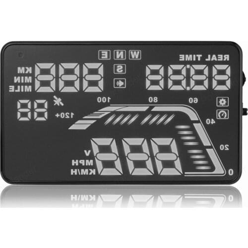 HD 5.5 inch Q7 Auto HUD display Universal with GPS Overspeed Warning Windshield Projector Multi-color car head up display
