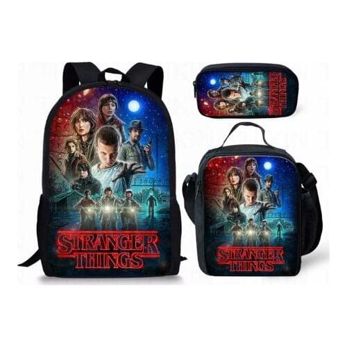 Stranger Things 3 3pcs/set Backpack Back To School Backpack Gift Children Boys Girls School Bag for Teenage Travel Bags