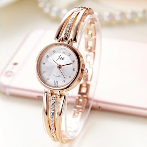 Round watch womens water drill steel belt wind student fashion watch lady Korean fashion watch