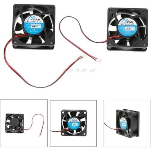 Computer Cooler Fan Heat Dissipation Fan DC 12V/24V 2-Pin Cooler Brushless PC CPU Case Cooling Fan 6025