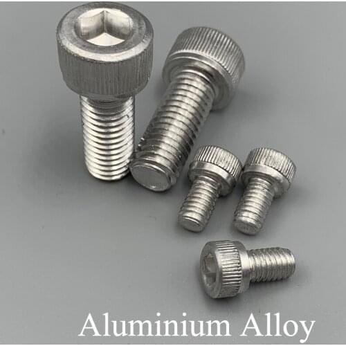 M4 M4*6/16/25/30/35/40mm 6063 Aluminium Alloy Metric Thread DIN912 Allen Head Bolt Inner Hex Hexagonal Socket Cap Screw