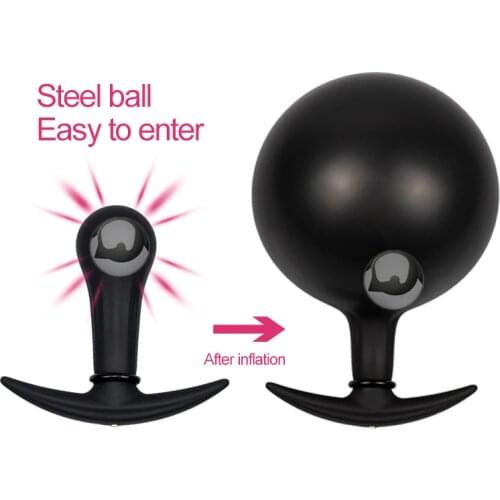 Prostate massager expandable silicone inflatable anal plug butt plug vaginal anal dilator pump erotic sex toys for women men sex