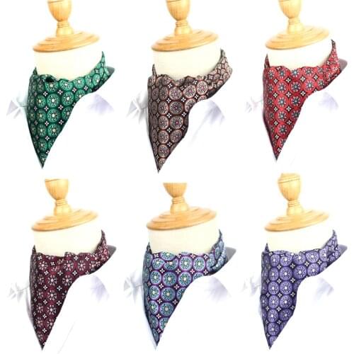 Fashion Classic Cravat Ties For Men Vintage Jacquard Cravat Ascot Necktie For Party British Gentleman Polyester Silk Neck Tie